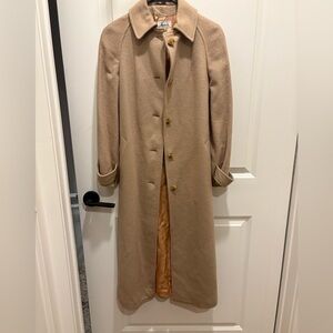 Harrods Tan Trench Coat 100% Cashmere